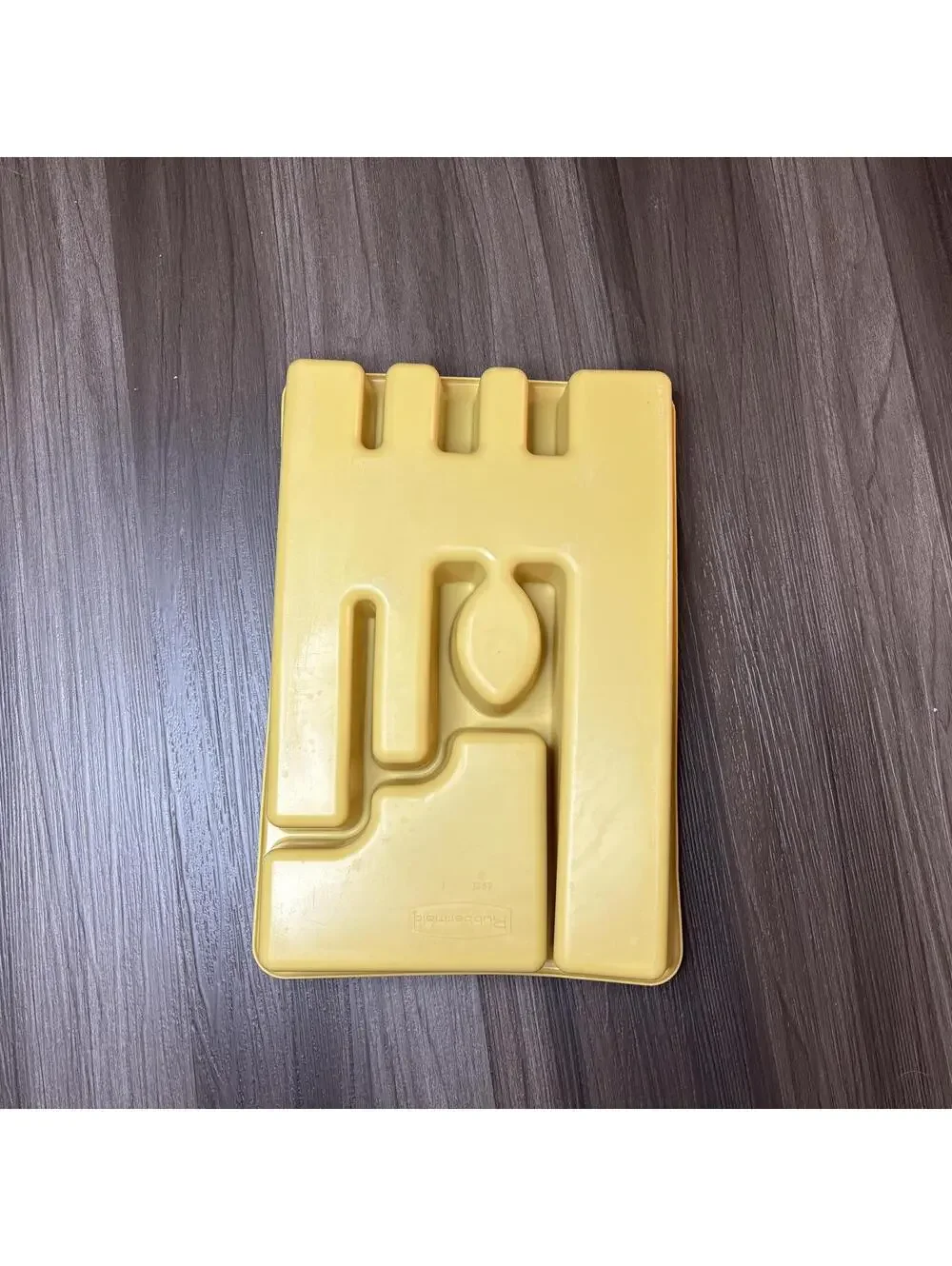 Vintage Rubbermaid Utensil Holder Mustard Yellow Plastic
